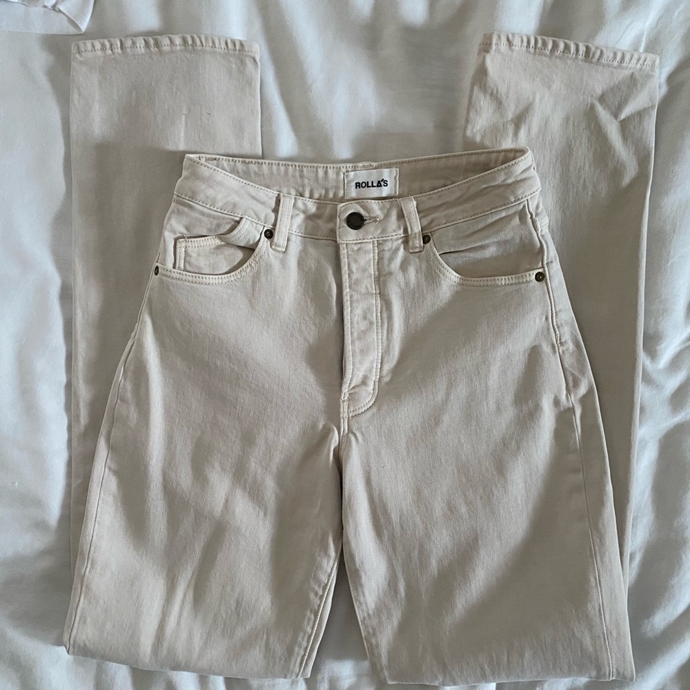 ROLLAS Classic Straight Cream Jeans